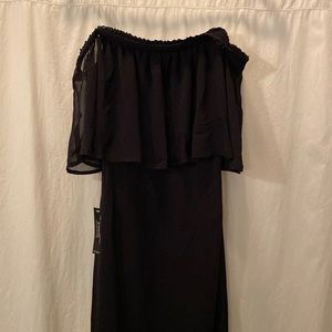 NWT Venus Off the Shoulder Sheer Black Maxi